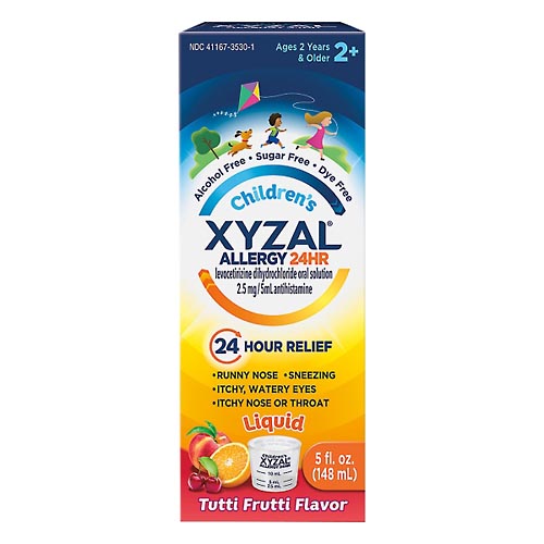 Image for Xyzal Allergy, 24 Hr, Children's, 2.5 mg, Oral Solution, Tutti Frutti Flavor,5oz from Nathan's Wellness Pharmacy & Apothecary