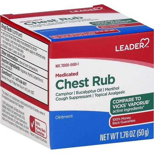 Image for Leader Chest Rub, Medicated, Ointment,1.76oz from Nathan's Wellness Pharmacy & Apothecary