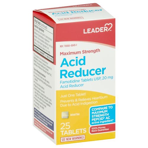 Image for Leader Acid Reducer, Maximum Strength, Tablets,25ea from Nathan's Wellness Pharmacy & Apothecary