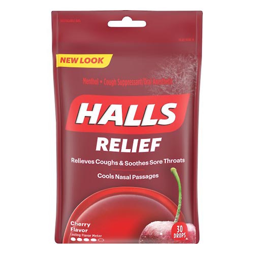 Image for Halls Drops, Cherry Flavor, Relief,30ea from Nathan's Wellness Pharmacy & Apothecary
