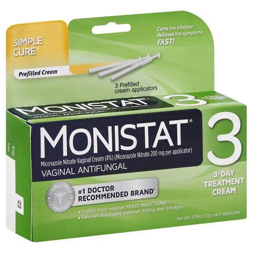 Image for Monistat Vaginal Antifungal, 3 Day Treatment, Prefilled Cream Applicators,3ea from Nathan's Wellness Pharmacy & Apothecary
