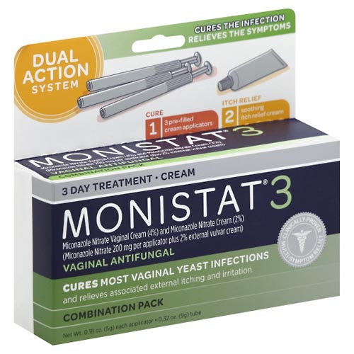 Image for Monistat Vaginal Antifungal, 3 Day Treatment, Cream, Combination Pack,1ea from Nathan's Wellness Pharmacy & Apothecary
